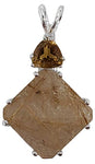 Rutilated Quartz Small Magician Stone™ with Trillion Cut Citrine