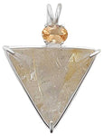 Rutilated Quartz Angelic Star™ with Oval Cut Imperial Topaz