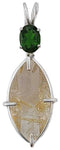 Rutilated Quartz Infinite Eye™ with Oval Cut Chrome Diopside