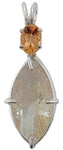 Rutilated Quartz Infinite Eye™ with Oval Cut Imperial Topaz