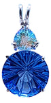 Siberian Blue Quartz Super Nova™ with Trillion Cut Mystic Topaz