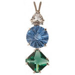 Siberian Blue Quartz Super Nova™ with White Topaz & Siberian Green Quartz