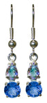 6mm Siberian Blue Quartz Super Nova™ with Pear Cut Mystic Topaz Dangle Earrings