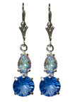 8mm Siberian Blue Quartz Super Nova™ with Pear Cut Mystic Topaz Dangle Earrings