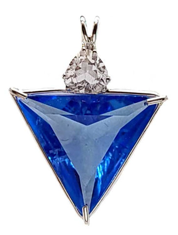 Siberian Blue Quartz Angelic Star™ with Trillion Cut Danburite
