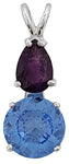 Siberian Blue Quartz Mini Radiant Heart™ with Pear Cut Amethyst