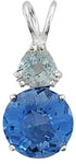 Siberian Blue Quartz Mini Radiant Heart™ with Trillion Cut Aquamarine