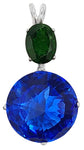 Siberian Blue Quartz Radiant Heart Crystal™ with Oval Cut Chrome Diopside