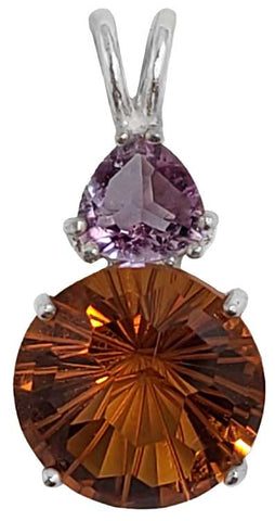 Siberian Gold Quartz Super Nova™ with Trillion Cut Amethyst