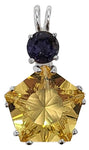 Siberian Gold Quartz Star of Venus™ with Round Cut Iolite