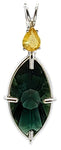 Siberian Green Quartz Infinite Eye™ with Pear Cut Yellow Sapphire