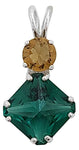 Siberian Green Quartz Mini Magician Stone™ with Round Cut Citrine