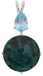 Siberian Green Quartz Radiant Heart Crystal™ with Pear Cut Blue Topaz