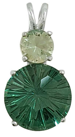 Siberian Green Quartz Super Nova™ with Round Cut Andaras Crystal Glass