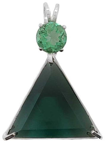 Siberian Green Quartz Star of David™ with Round Cut Tibetan Green Obsidian