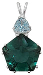 Siberian Green Quartz Star of Venus™ with Trillion Cut Blue Topaz