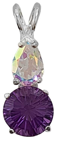 Siberian Purple Quartz Mini Super Nova™ with Pear Cut Mystic Topaz