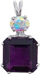 Siberian Purple Quartz Earth Heart Crystal™ with Oval Cut Mystic Topaz