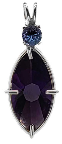 Siberian Purple Quartz Infinite Eye™ with Round Cut Tanzanite