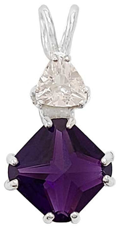 Siberian Purple Quartz Mini Magician Stone™ with Trillion Cut Danburite