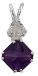 Siberian Purple Quartz Mini Magician Stone™ with Trillion Cut White Topaz