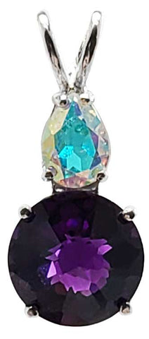 Siberian Purple Quartz Mini Radiant Heart™ with Pear Cut Mystic Topaz