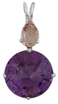 Siberian Purple Quartz Radiant Heart Crystal™ with Pear Cut Morganite