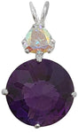 Siberian Purple Quartz Radiant Heart Crystal™ with Trillion Cut Mystic Topaz