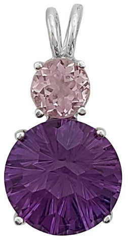 Siberian Purple Quartz Super Nova™ with Round Cut Kunzite