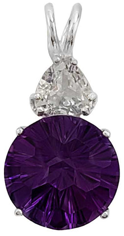 Siberian Purple Quartz Super Nova™ With Trillion Cut White Topaz