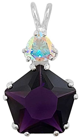 Siberian Purple Quartz Star of Venus™ with Trillion Cut Mystic Topaz