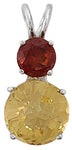 Siberian Gold Quartz Mini Radiant Heart™ with Round Cut Hessonite Garnet