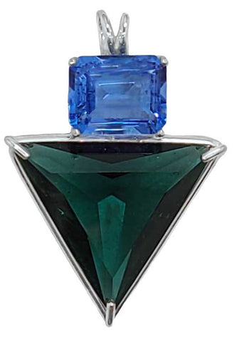 Siberian Green Quartz Angelic Star™ with Emerald Cut Siberian Blue Quartz