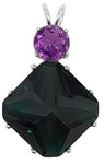 Siberian Green Quartz Regular Magician Stone™ with Round Cut Amethyst