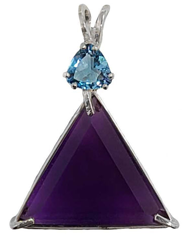 Siberian Purple Quartz Star of David™ with Trillion Cut Tibetan Blue Obsidian