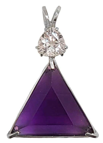 Siberian Purple Quartz Star of David™ with Trillion Cut Danburite