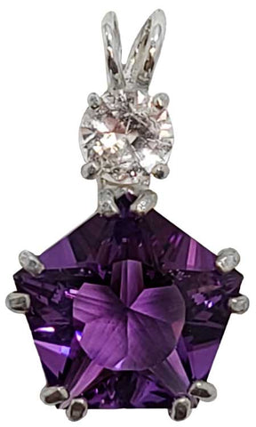 Siberian Purple Quartz Star of Venus™ With Danburite