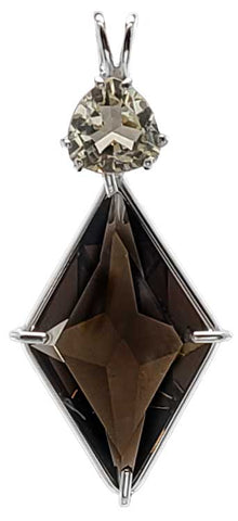 Smokey Quartz Ascension Star™ With Trillion Cut Golden Labradorite