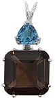 Smokey Quartz Earth Heart Crystal™ with Trillion Cut Tibetan Blue Obsidian