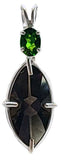 Smokey Quartz Infinite Eye™ With Oval Cut Chrome Diopside