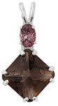 Smokey Quartz Mini Magician Stone™ with Oval Cut Color Change Garnet