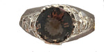 Smokey Quartz Radiant Heart Crystal™ Mens Ring