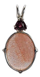 Strawberry Quartz with Trillion Cut Rhodolite Garnet Special 3