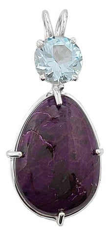 Sugilite With Round Cut Blue Topaz Special 3