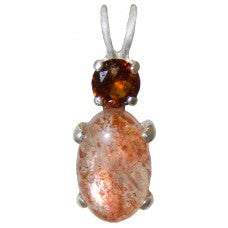 Sunstone with Round Cut Hessonite Garnet Special 2