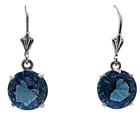 Tibetan Blue Obsidian Round Dangle Earrings Special