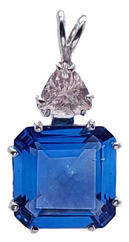 Tibetan Blue Obsidian Earth Heart Crystal™ with Trillion Morganite