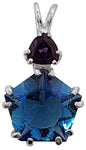 Tibetan Blue Obsidian Star of Venus™ with Trillion Cut Amethyst