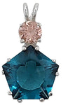 Tibetan Blue Obsidian Star of Venus™ with Round Cut Morganite