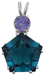 Tibetan Blue Obsidian Star of Venus™ with Round Cut Tanzanite